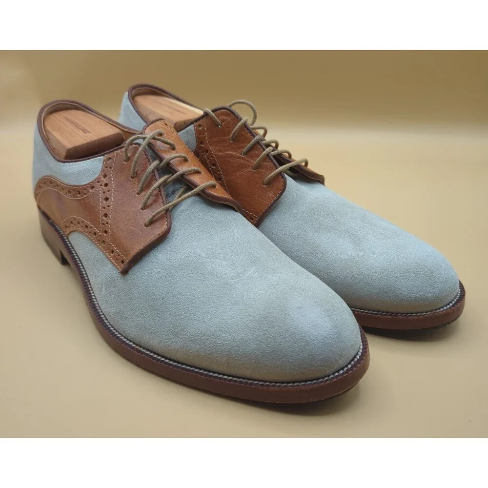 Johnston & Murphy Saddle Oxfords Men's Sz 11 Brown Leather/Cream Nubuck Suede
